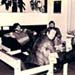 Vergadering bij Born Free. Van links naar rechts: Wil Hoebee (productie Born Free), Rob Ombach (promotie Phonogram), Janus Toethuis (promotie Born Free) en Peter Koelewijn (directie Born Free). (1979)