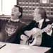 Met Jan Rietman in kantine SEC, opname Sky TV (1988)